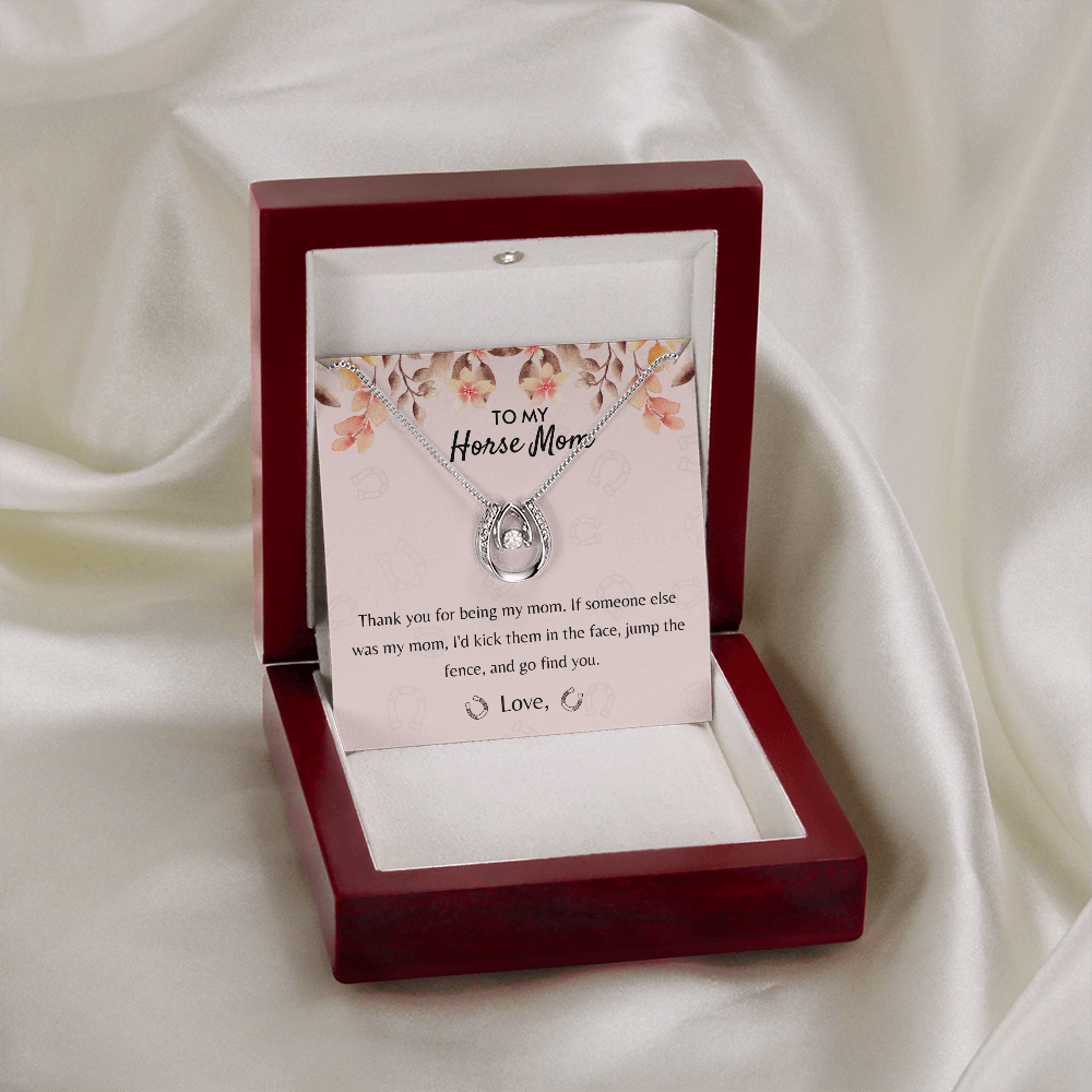To My Horse Mom, Thank You For Being My Mom Necklace, Gift For Horse Lover