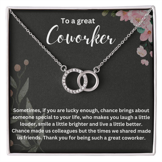Personalized Coworker Leaving Gift for Women - Engraved Necklace with Meaningful Message