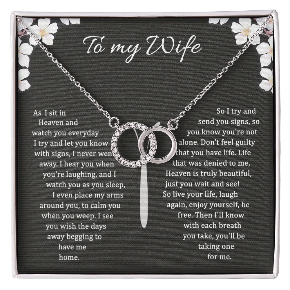 To My Wife Pair Necklace, As I Sit In Heaven, Loss of Husband Gift - JWshinee