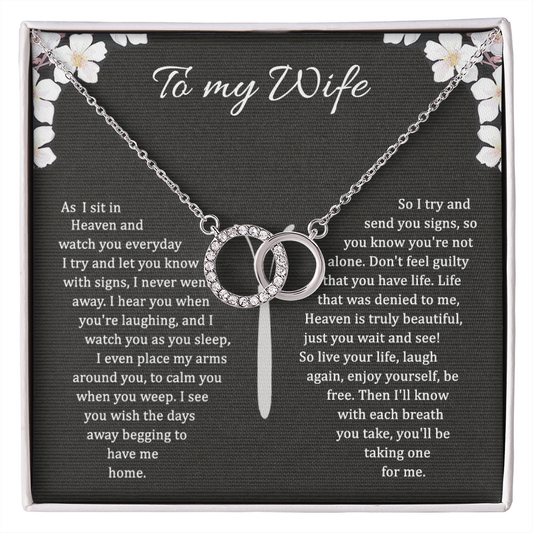 To My Wife Pair Necklace, As I Sit In Heaven, Loss of Husband Gift - JWshinee