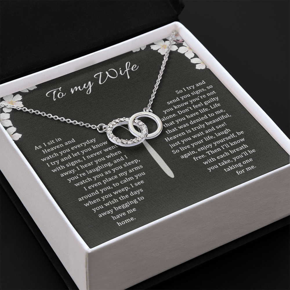 To My Wife Pair Necklace, As I Sit In Heaven, Loss of Husband Gift - JWshinee