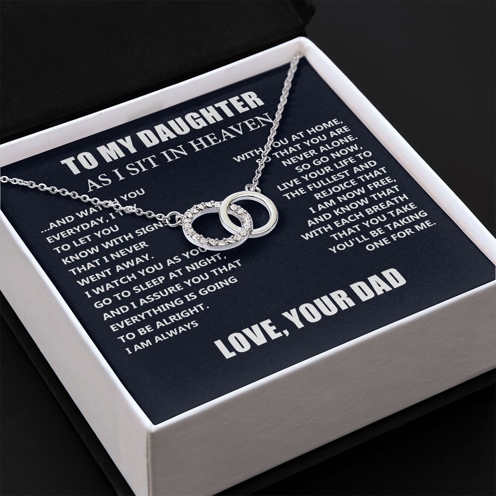 Dad Memorial Gift For Daughter- Loss of Dad Gift for Daughter - Christmas Father's Day Necklace Gifts For Daughter
