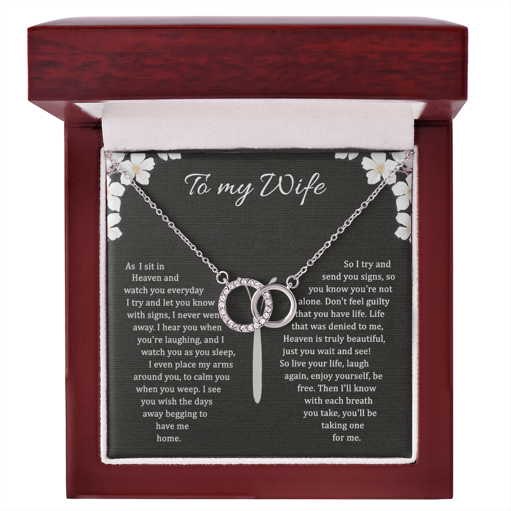 To My Wife Pair Necklace, As I Sit In Heaven, Loss of Husband Gift - JWshinee