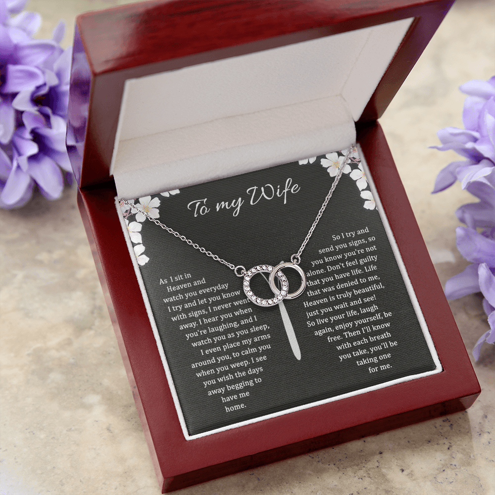 To My Wife Pair Necklace, As I Sit In Heaven, Loss of Husband Gift - JWshinee