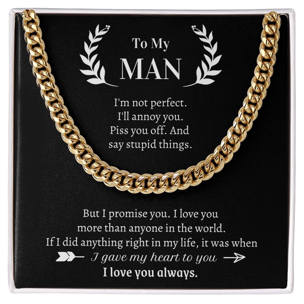 Cuban Link Chain Gift For Him - I Love You More Than Anyone In The World