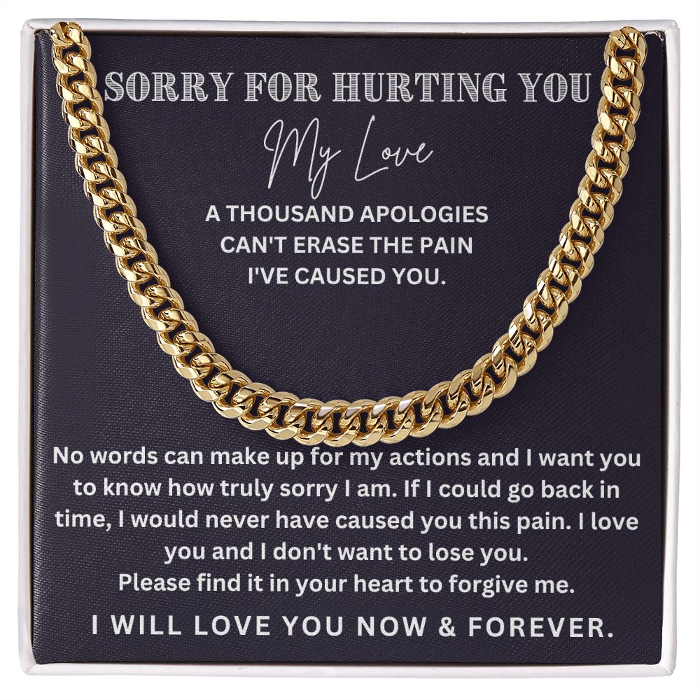 Make It Right with Style: Cuban Link Chain Necklace - The Meaningful Apology Gift for Him
