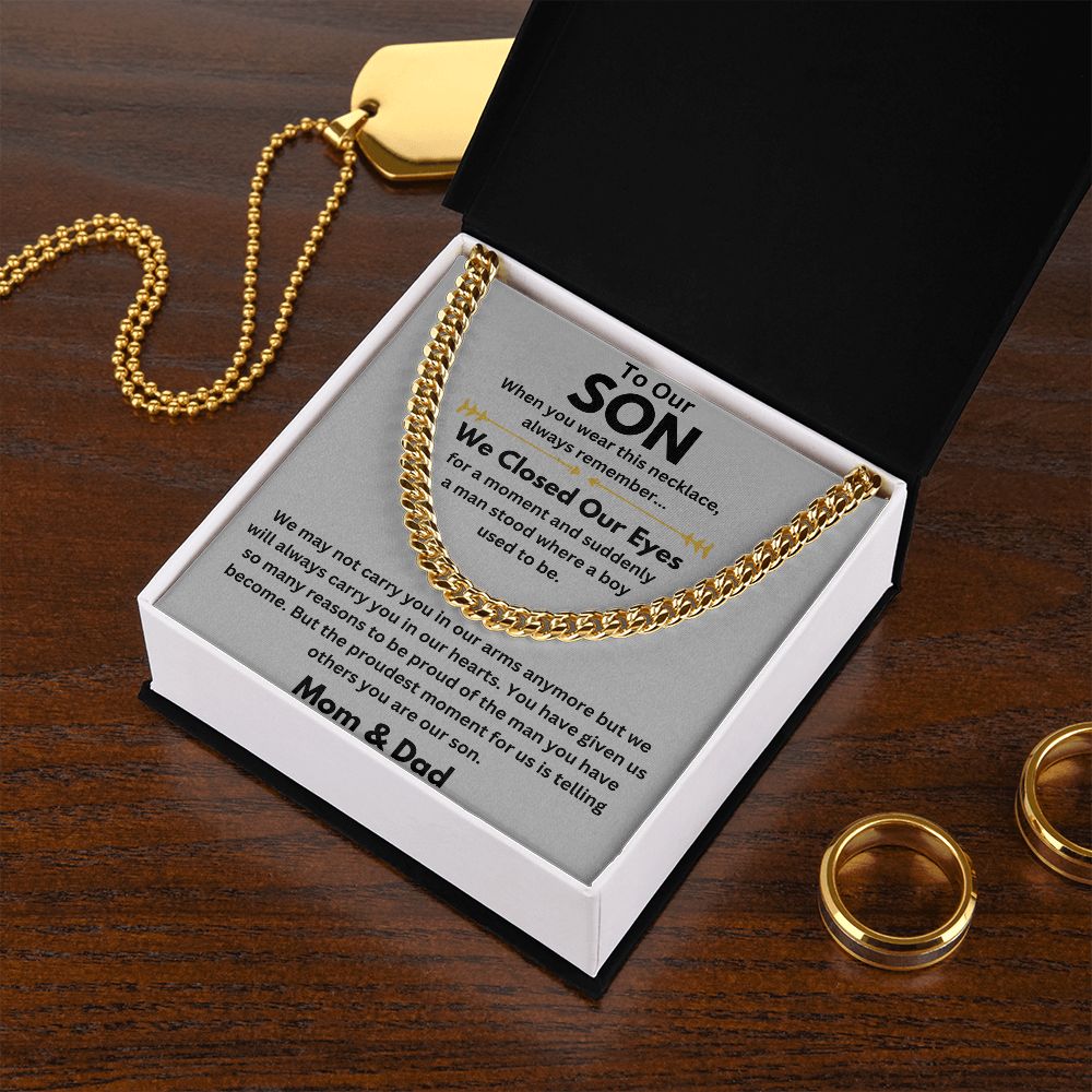 To My Amazing Son Necklace - Heartfelt Gift from Mom or Dad - High-Quality Materials - Comes in a Gift Box