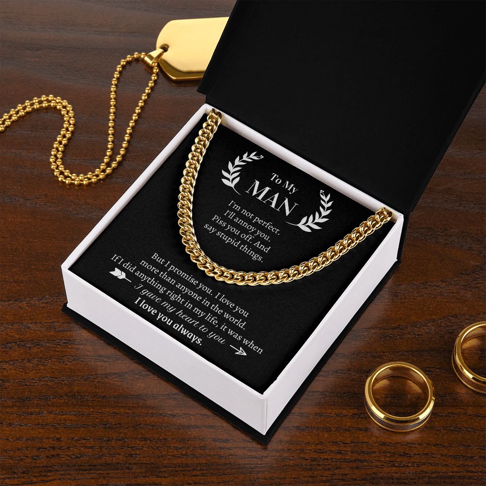 Cuban Link Chain Gift For Him - I Love You More Than Anyone In The World