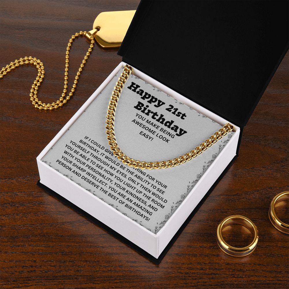 Give Him a Gift He'll Treasure Forever - Our Cuban Link Chain Necklace in Stainless Steel for His 21st Birthday