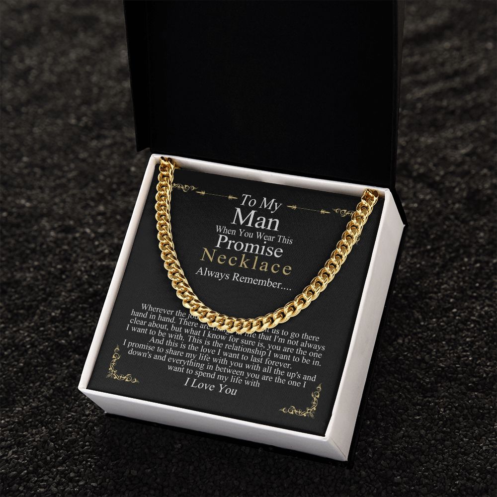 MJG Chain Promise Necklace Gift For Boyfriend Husband Valentines Day Gift For Him From Girlfriend Wife Silver Finish