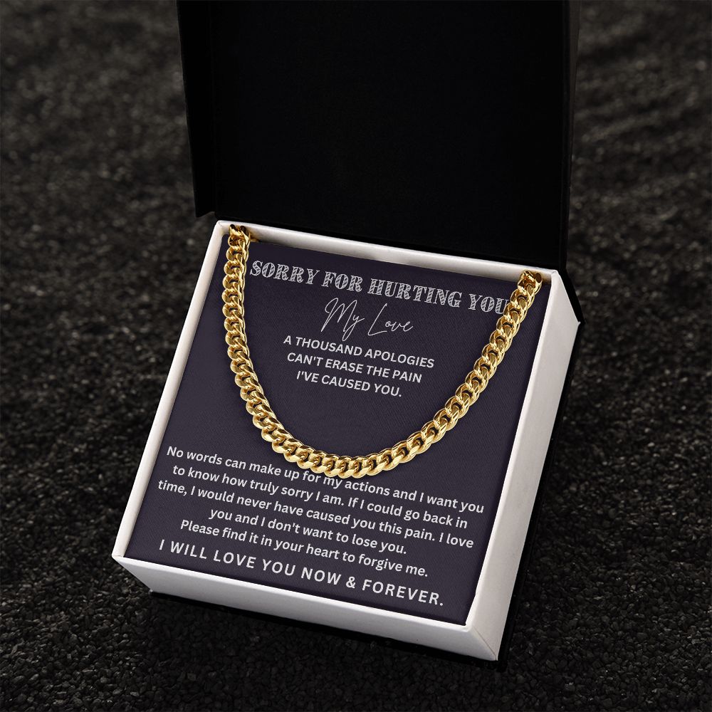 Make It Right with Style: Cuban Link Chain Necklace - The Meaningful Apology Gift for Him