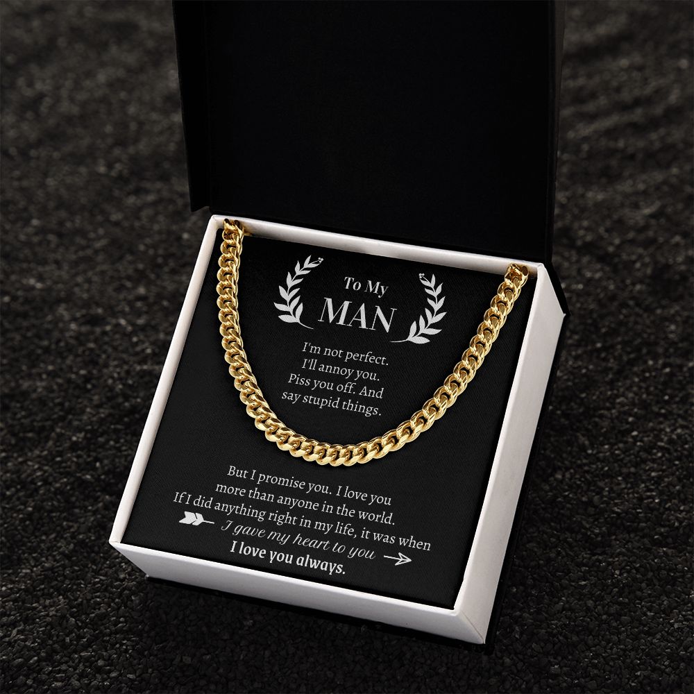 Cuban Link Chain Gift For Him - I Love You More Than Anyone In The World