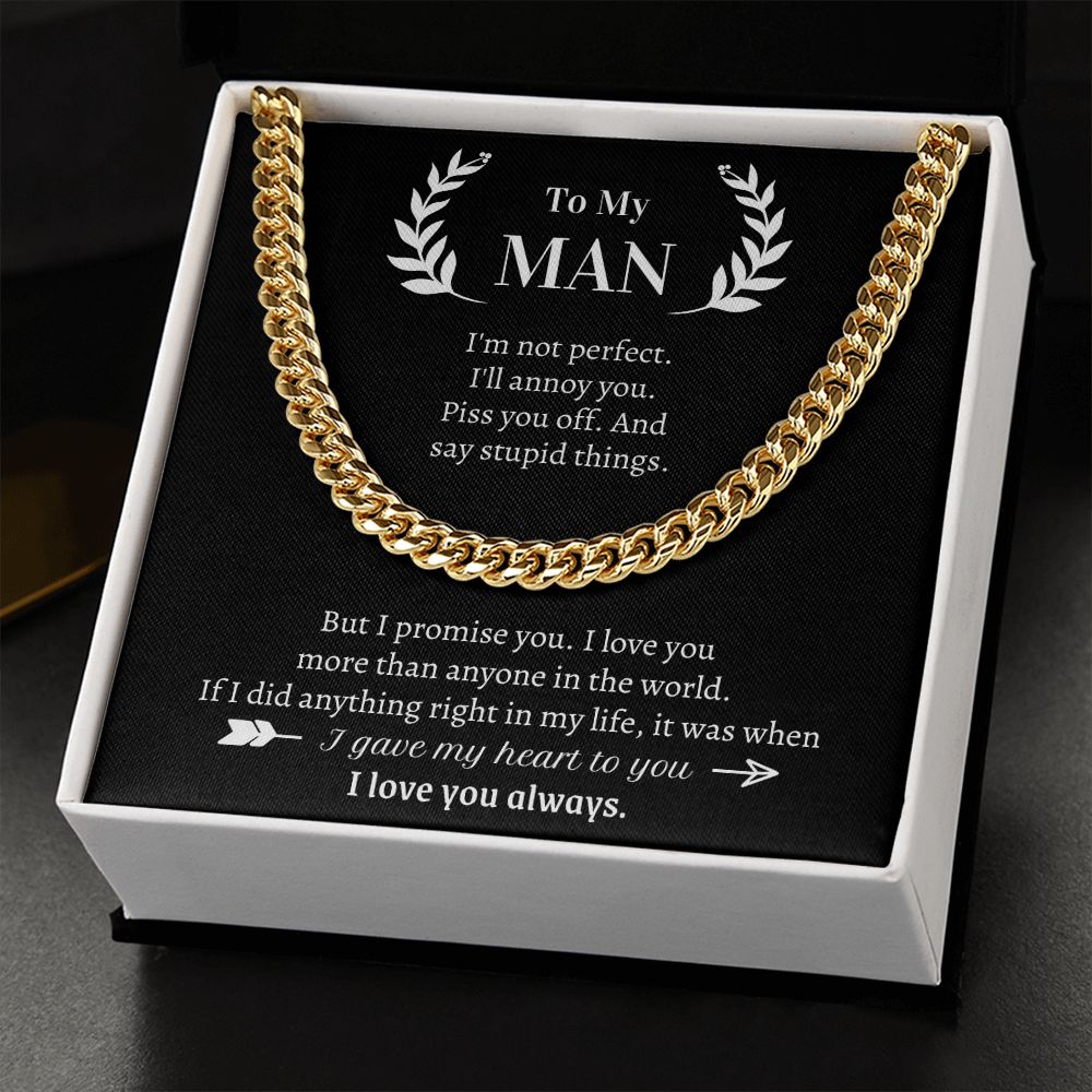Cuban Link Chain Gift For Him - I Love You More Than Anyone In The World