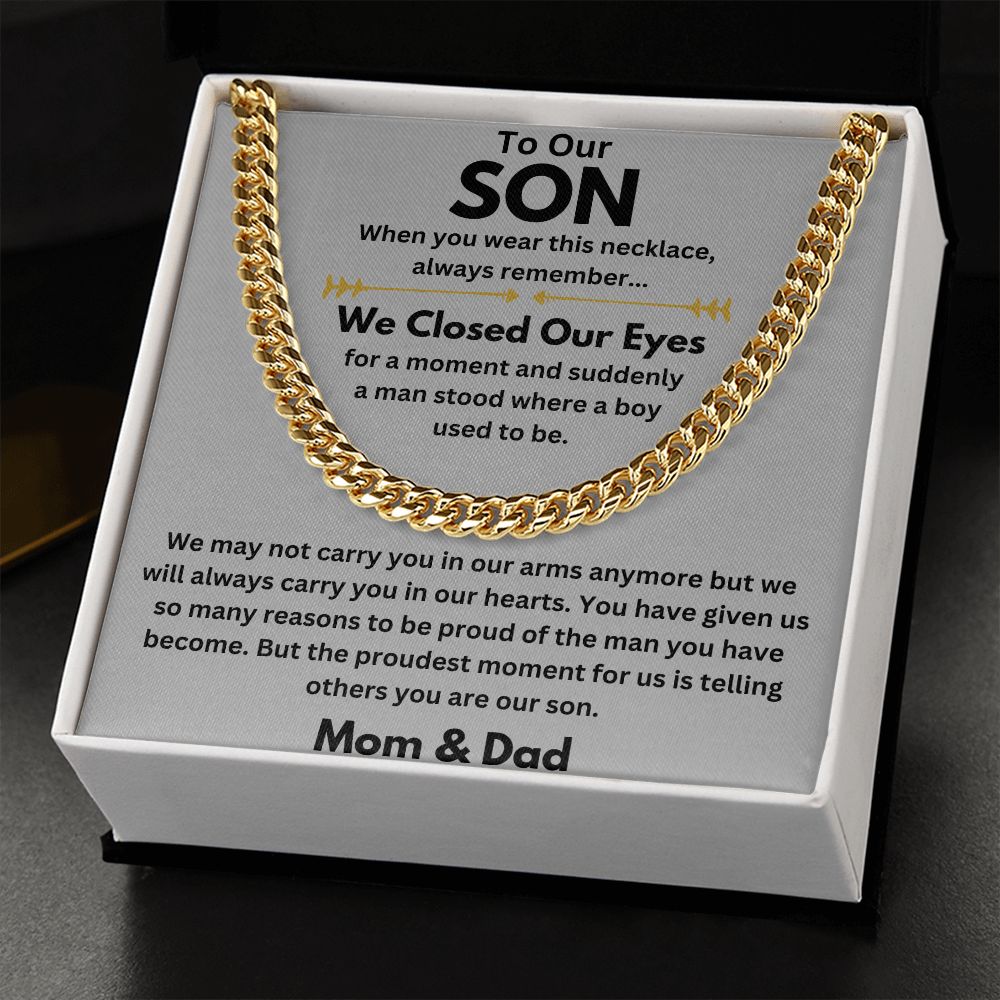 To My Amazing Son Necklace - Heartfelt Gift from Mom or Dad - High-Quality Materials - Comes in a Gift Box