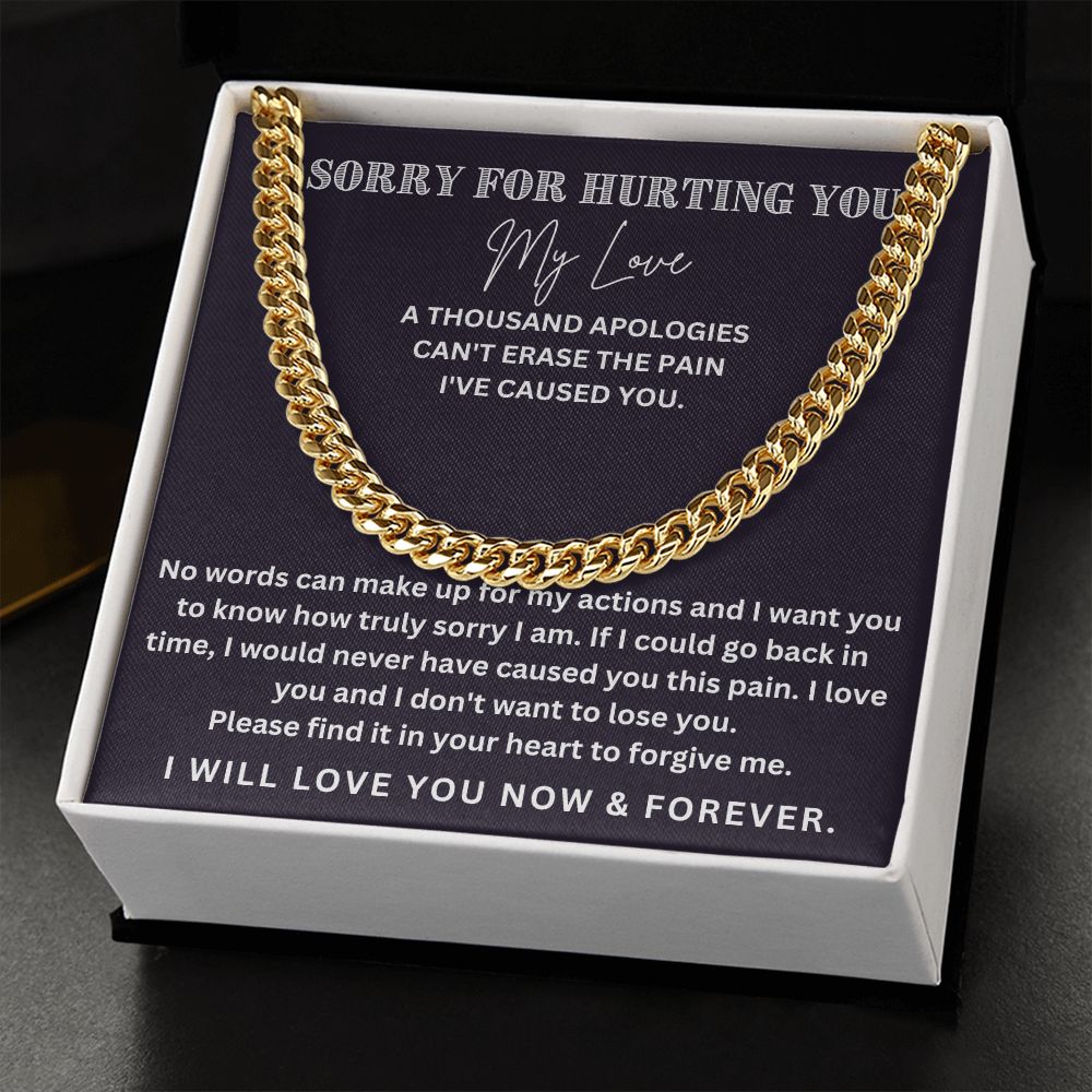 Make It Right with Style: Cuban Link Chain Necklace - The Meaningful Apology Gift for Him