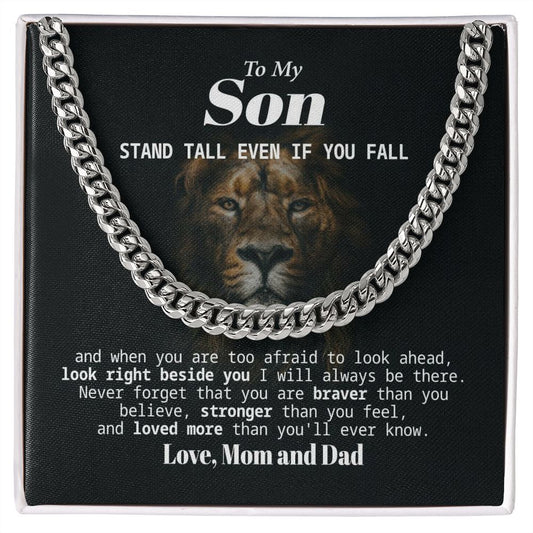 To My Son Stainless Steel Cuban Chain Necklace M4-UGY2-LURZ B0B3THZRJV