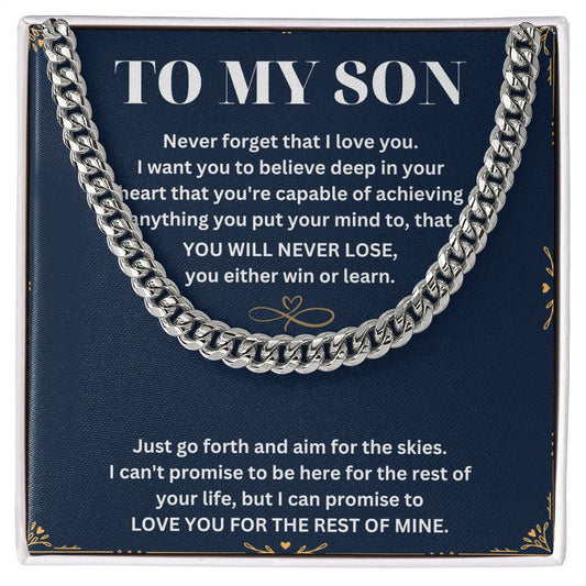 Personalized 'To My Son' Necklace - Comes with a Thoughtful Message Card - A Gift with a Touching Sentiment