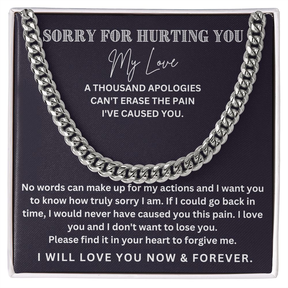 Make It Right with Style: Cuban Link Chain Necklace - The Meaningful Apology Gift for Him
