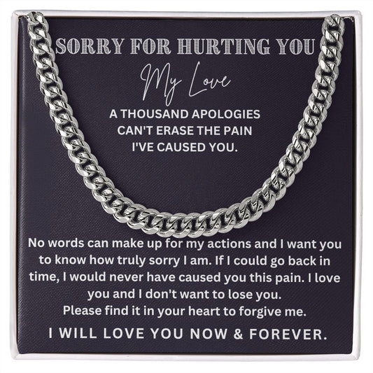 Make It Right with Style: Cuban Link Chain Necklace - The Meaningful Apology Gift for Him