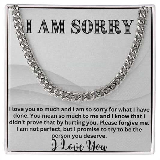 Bridge the Gap with Style: Cuban Link Chain Necklace - The Ultimate I'm Sorry Gift for Him