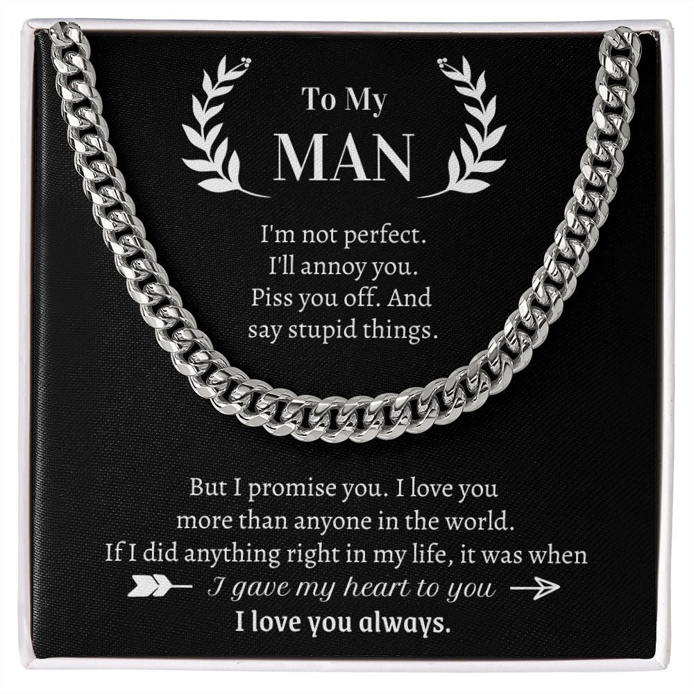 Cuban Link Chain Gift For Him - I Love You More Than Anyone In The World