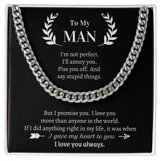 Cuban Link Chain Gift For Him - I Love You More Than Anyone In The World