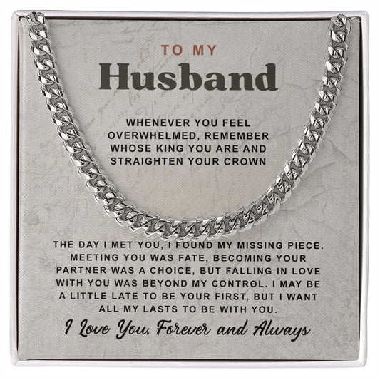 To My Husband Cuban Chain Necklace For Husband B0BPPY4J8B