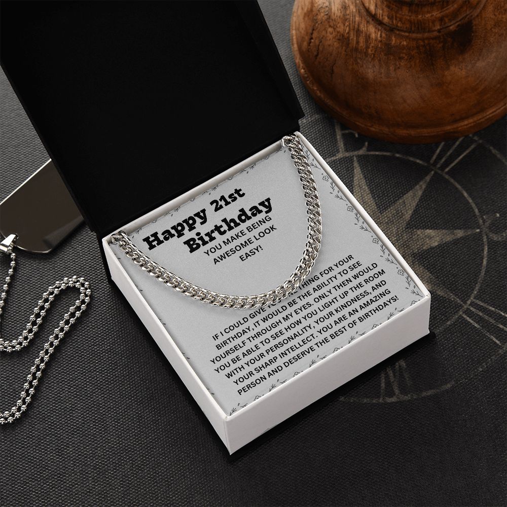 Give Him a Gift He'll Treasure Forever - Our Cuban Link Chain Necklace in Stainless Steel for His 21st Birthday