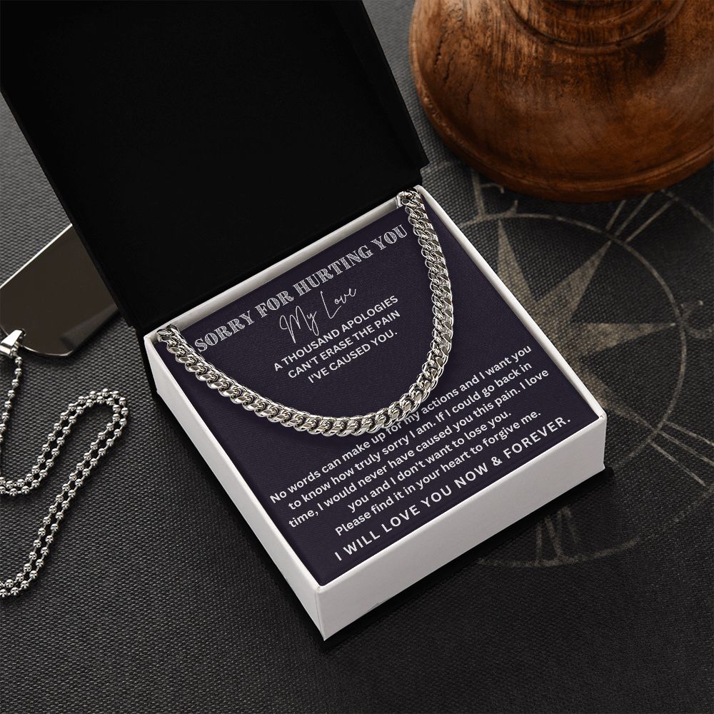 Make It Right with Style: Cuban Link Chain Necklace - The Meaningful Apology Gift for Him
