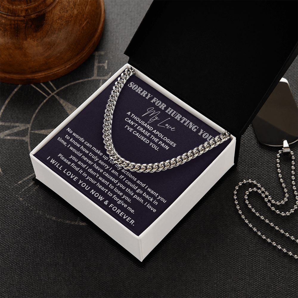 Make It Right with Style: Cuban Link Chain Necklace - The Meaningful Apology Gift for Him