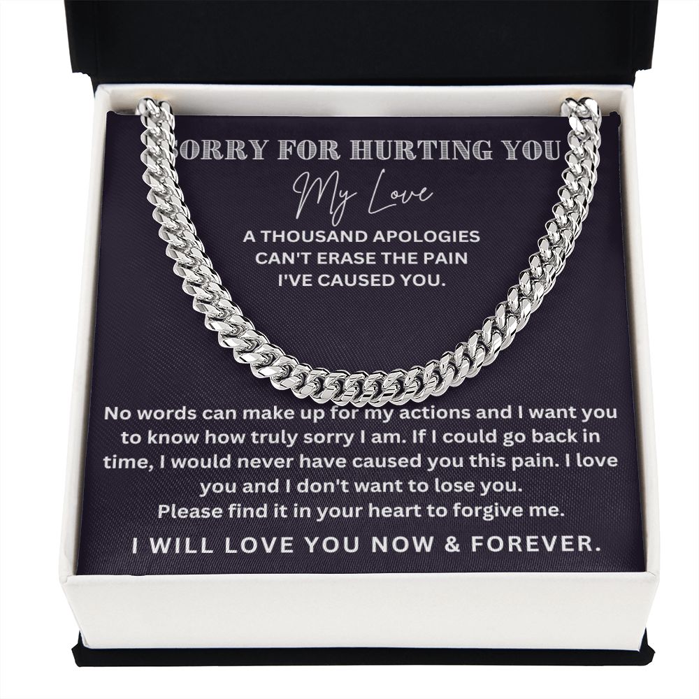 Make It Right with Style: Cuban Link Chain Necklace - The Meaningful Apology Gift for Him