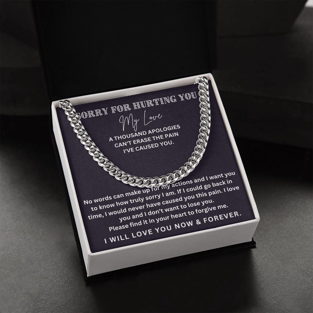 Make It Right with Style: Cuban Link Chain Necklace - The Meaningful Apology Gift for Him
