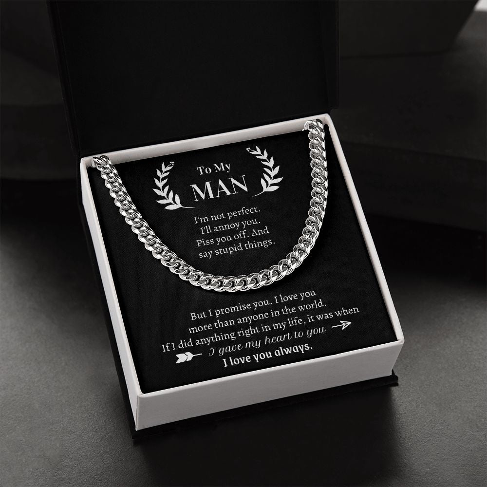 Cuban Link Chain Gift For Him - I Love You More Than Anyone In The World