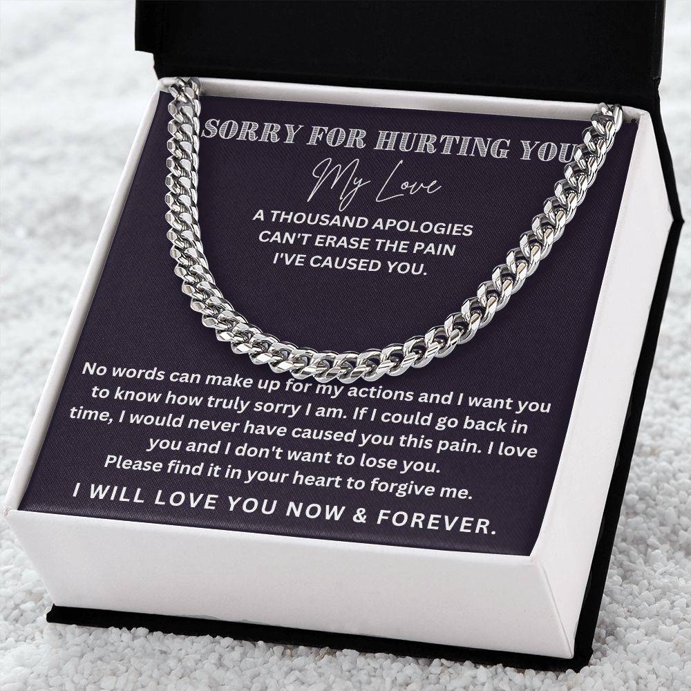 Make It Right with Style: Cuban Link Chain Necklace - The Meaningful Apology Gift for Him