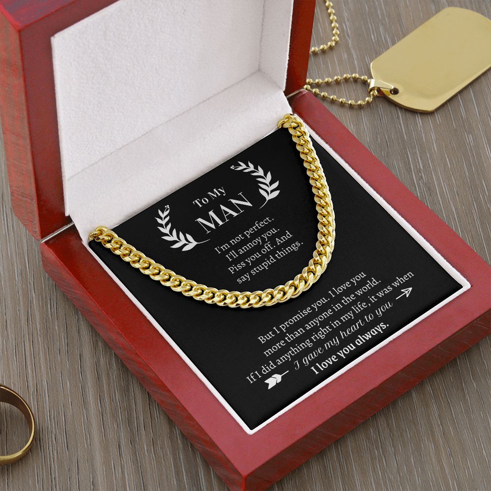 Cuban Link Chain Gift For Him - I Love You More Than Anyone In The World