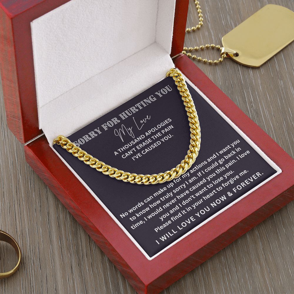 Make It Right with Style: Cuban Link Chain Necklace - The Meaningful Apology Gift for Him