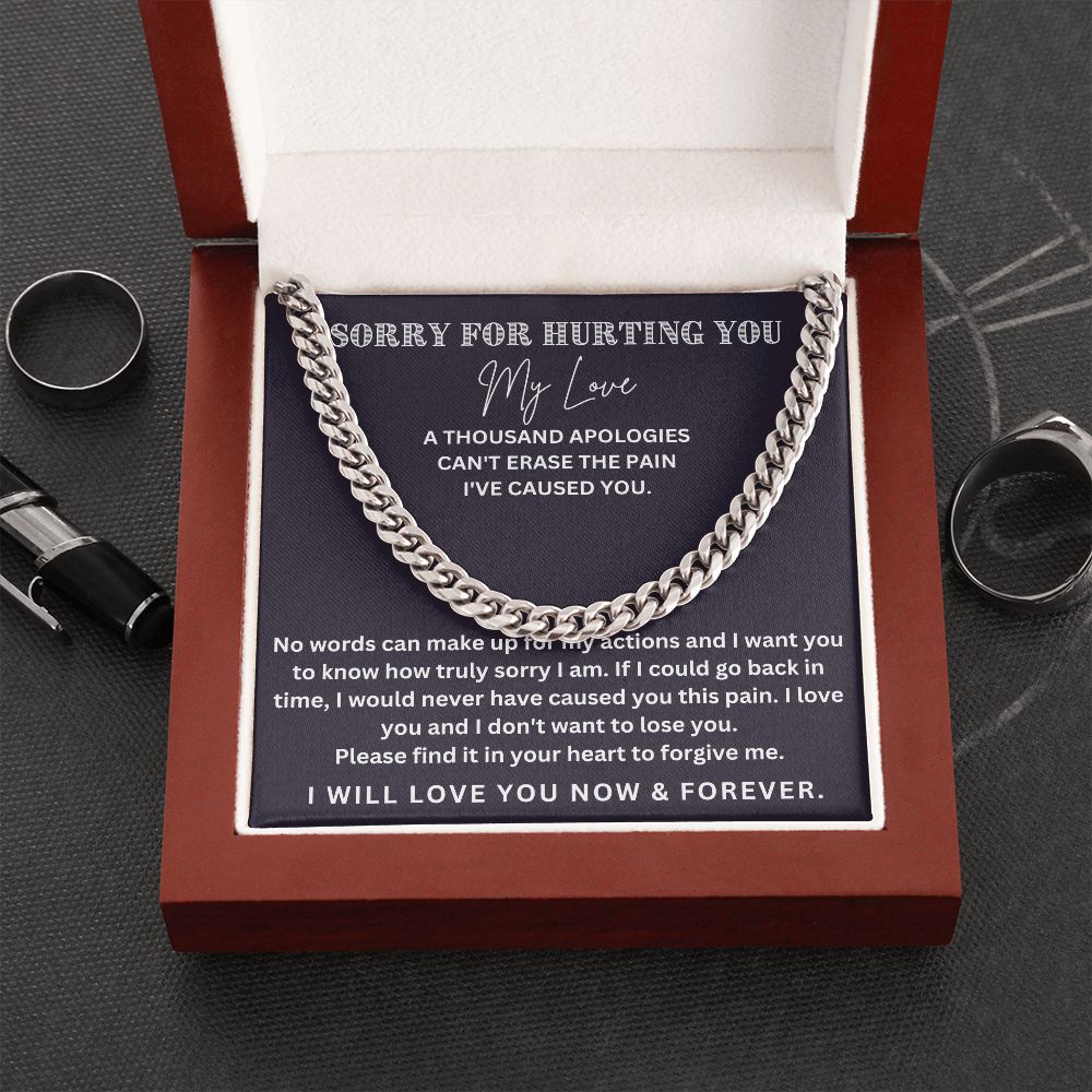 Make It Right with Style: Cuban Link Chain Necklace - The Meaningful Apology Gift for Him