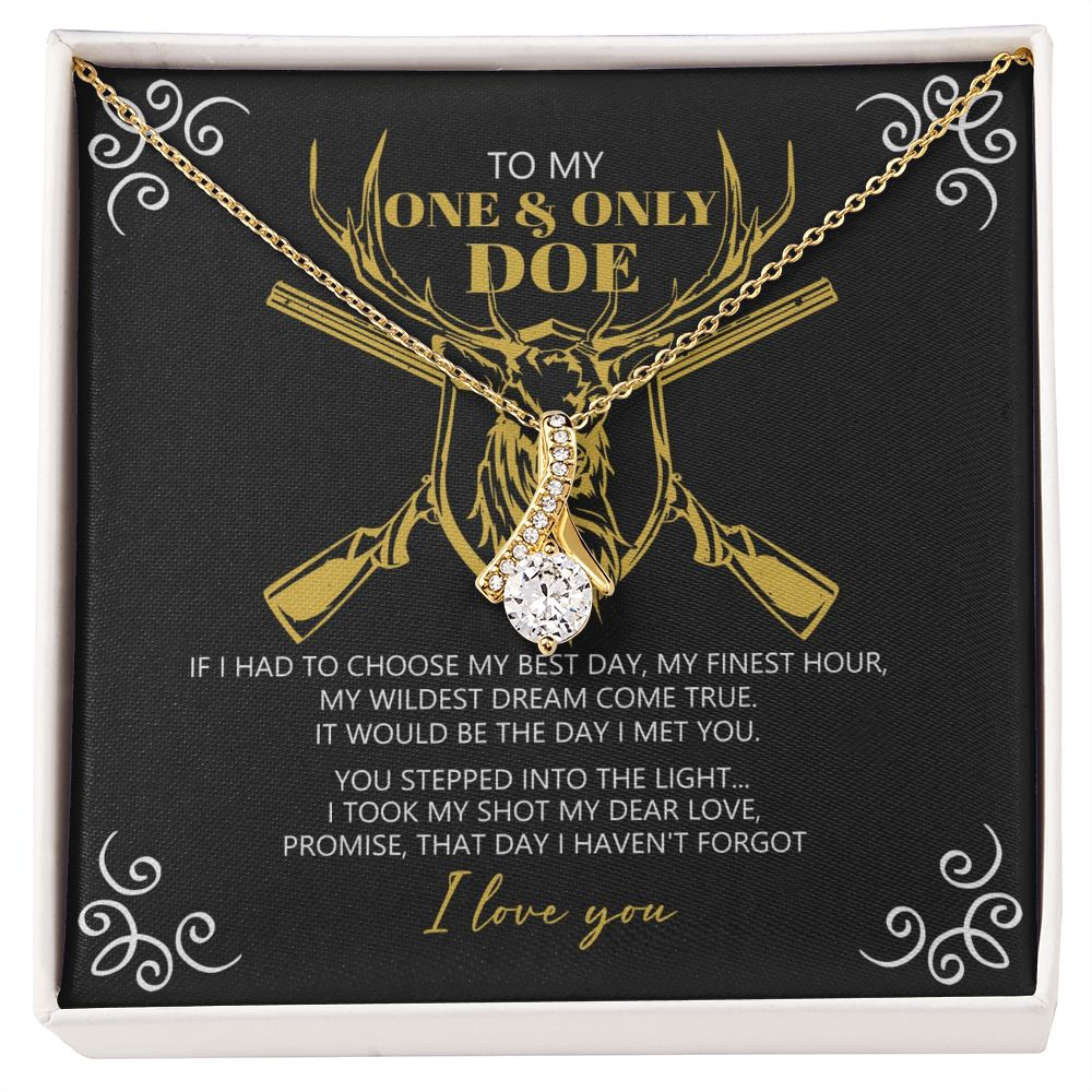 To My Smokin' Hot Doe I Love You Forever Necklace, Cowgirl Necklace, Hunting Gift From Husband, Hunter Gifts, Wife Heart Necklace, Valentine