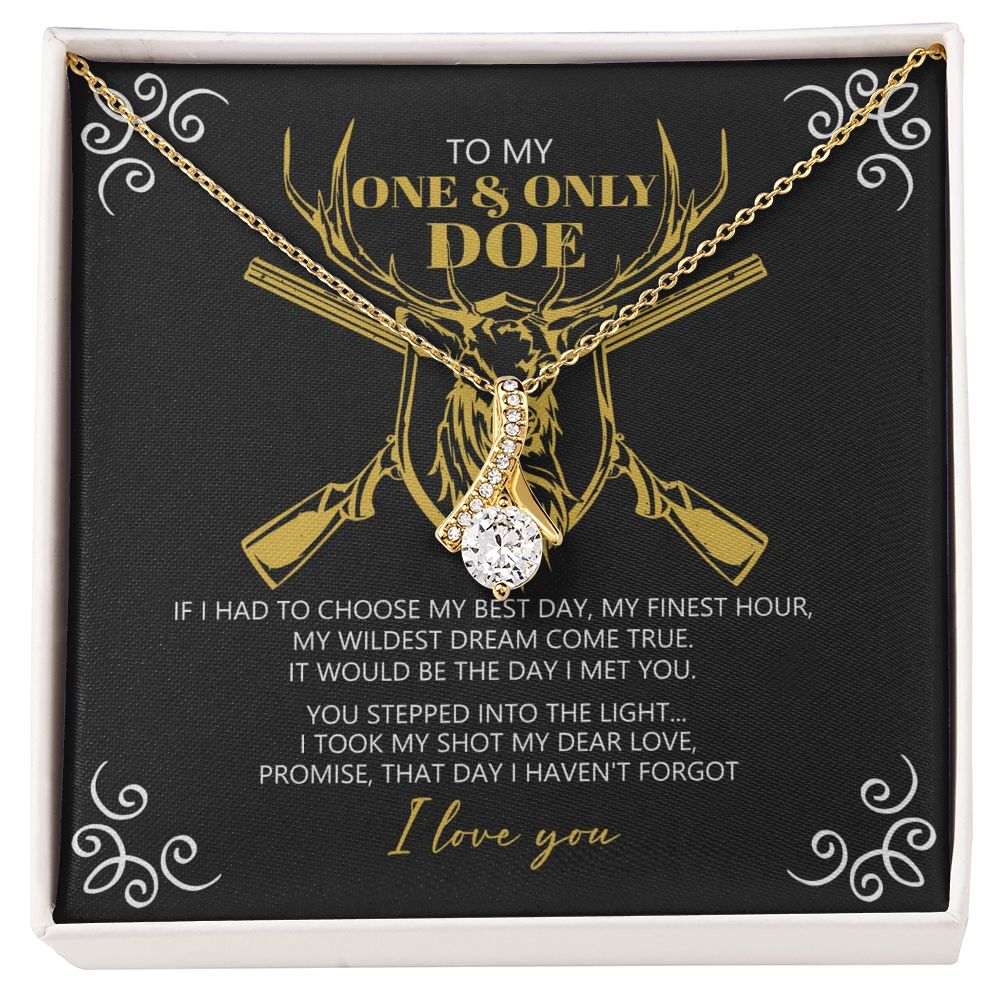 To My Smokin' Hot Doe I Love You Forever Necklace, Cowgirl Necklace, Hunting Gift From Husband, Hunter Gifts, Wife Heart Necklace, Valentine