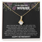 "Our retirement gifts for women necklace is a beautiful way to express your gratitude and wish her well on her new journey"