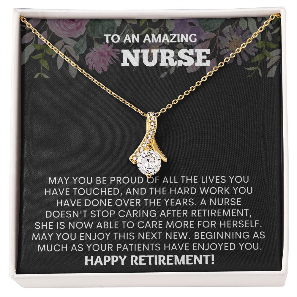 "Our retirement gifts for women necklace is a beautiful way to express your gratitude and wish her well on her new journey"