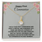 Inspirational First Communion Gifts for Girls Necklace - A Gift She Will Always Remember"