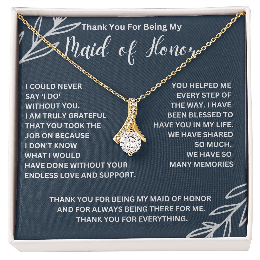 Engraved Maid of Honor Necklace - A Meaningful Gift for Your Best Friend - A Stunning Necklace for Your Maid of Honor