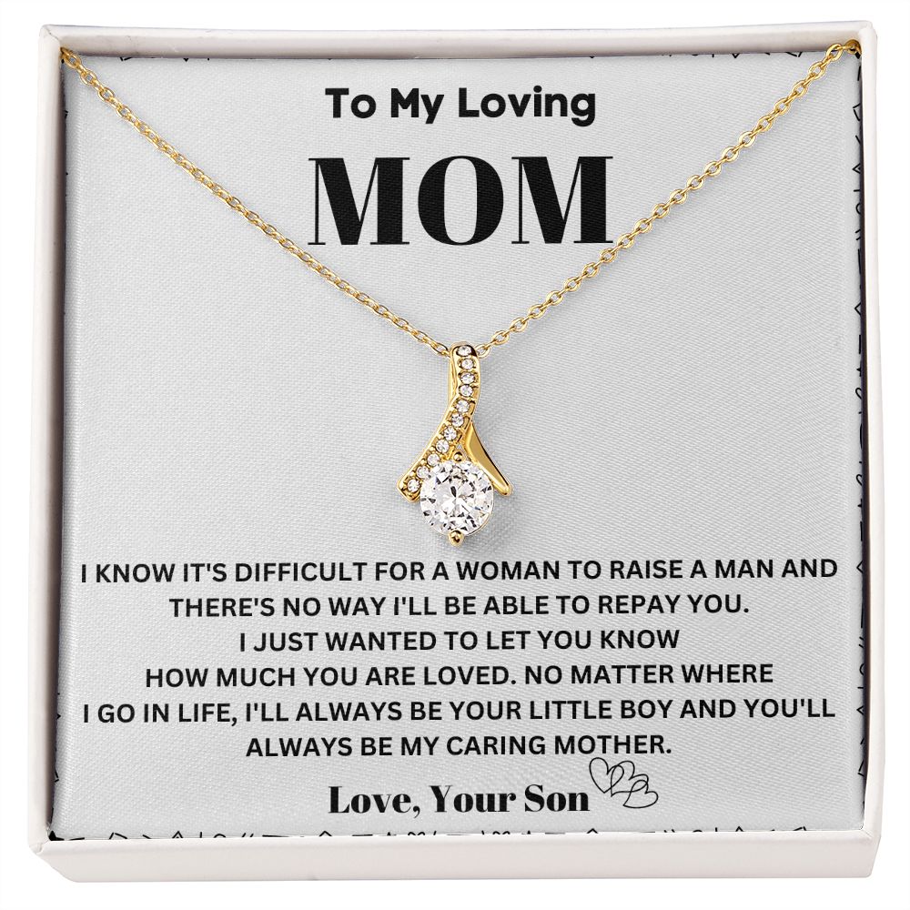 Memorable Gift for Mom from Son – Necklace with Unique Message Card