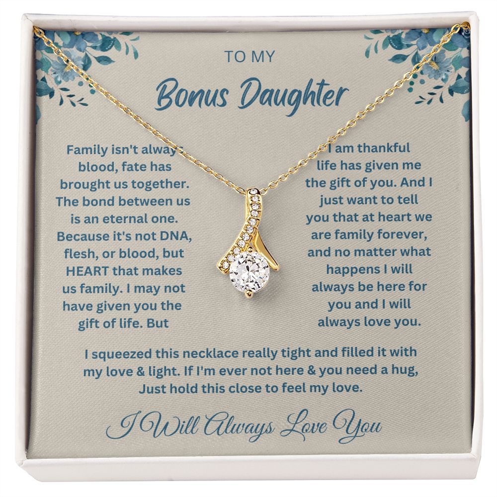 Gifts for Bonus Daughters: Celebrate Your Special Bond with a Beautiful Necklace, Bonus Daughter Gift, To my Bonus Daughter,Step daughter Gifts from Stepmom SNJW23-010313