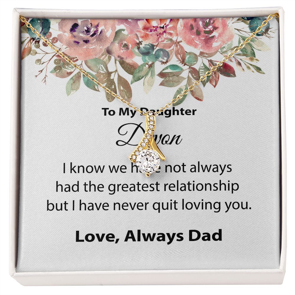 Bonus Daughter Gift, To my Bonus Daughter, Step daughter Gifts from Stepmom, Stepdaughter Gift, Bonus Daughter, Bonus Daughter Necklace JWSN110740 (Custom Devon))