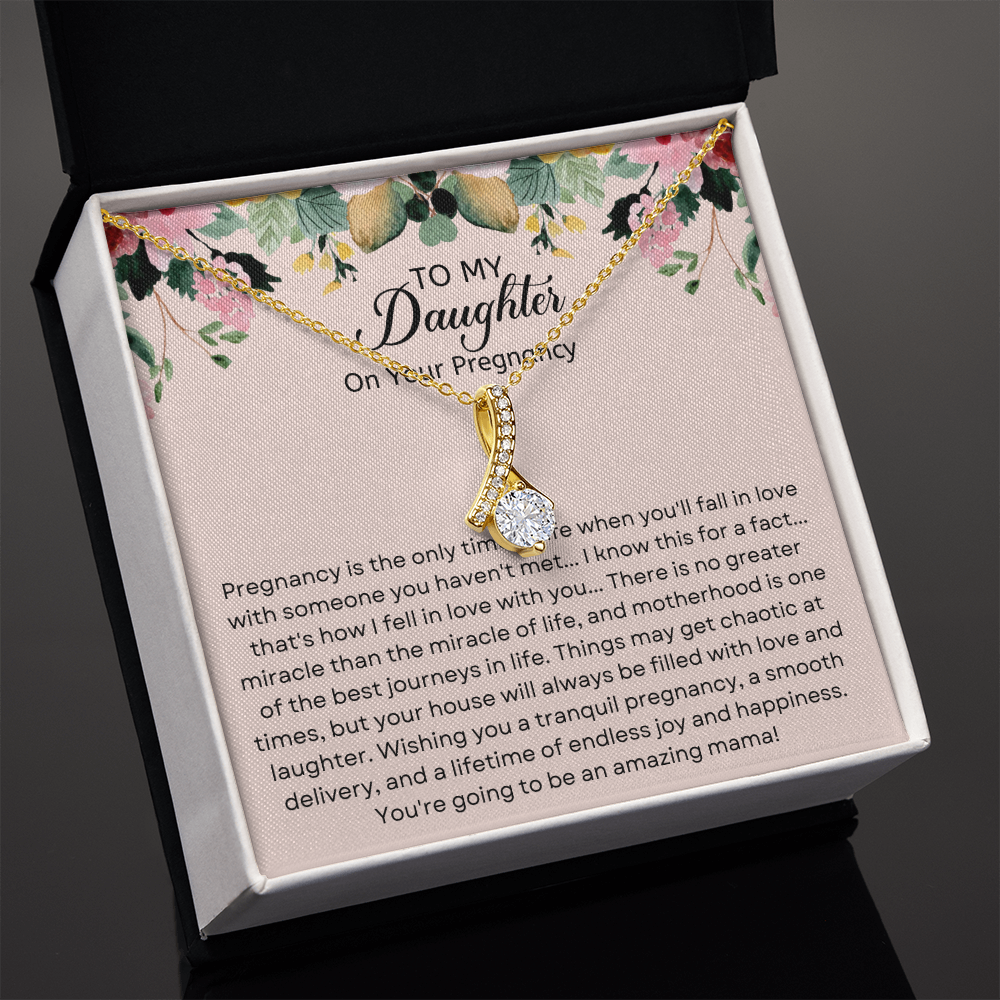 To My Daughter On Your Pregnancy, Daughter Pregnancy Necklace, Expecting Mom Gift, Pregnancy Gift