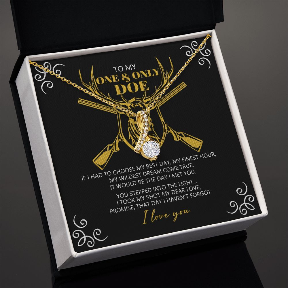To My Smokin' Hot Doe I Love You Forever Necklace, Cowgirl Necklace, Hunting Gift From Husband, Hunter Gifts, Wife Heart Necklace, Valentine