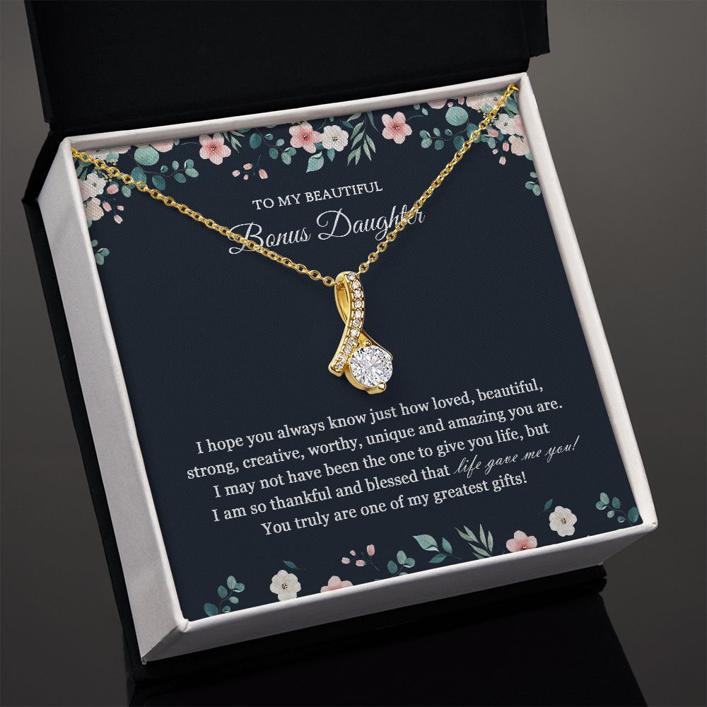 Bonus Daughter Gift, Birthday Gift to Bonus Daughter, Bonus Daughter Necklace JWSN110750