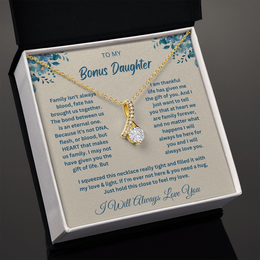Gifts for Bonus Daughters: Celebrate Your Special Bond with a Beautiful Necklace, Bonus Daughter Gift, To my Bonus Daughter,Step daughter Gifts from Stepmom SNJW23-010313